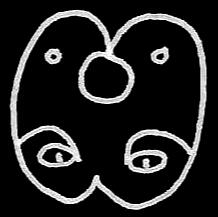 sitelen sitelen glyph jasima - somewhere between a butterfly and a face